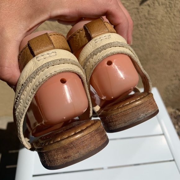 Frye brown and cream leather strap sandals size 9M - Picture 7 of 15